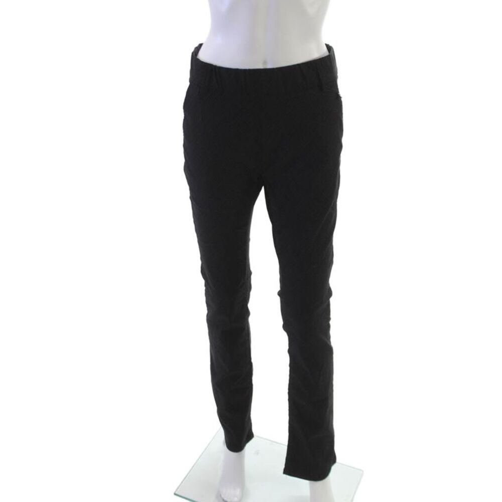 Flog Womens Dress Pants Black Cotton Geometric Pull On Size 28
